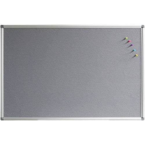 Rapidline Pinboard 1200W x 15D x 900mmH Grey Felt Aluminium Frame