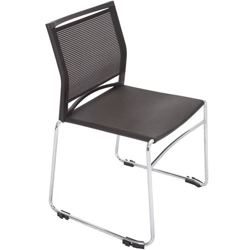 Rapidline PMV Stackable Meeting Chair Chrome Sled Base Black | Better Office