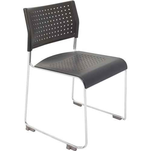 Rapidline Wimbledon Chair No Arms Chrome Sled Base Black