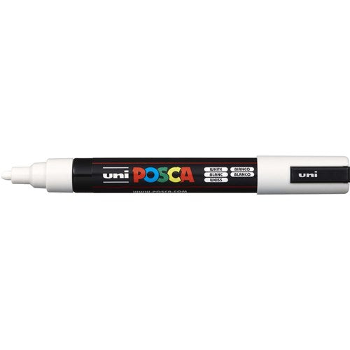 Uni Posca Paint Marker PC-5M Medium 2.5mm Bullet Tip White | Better Office