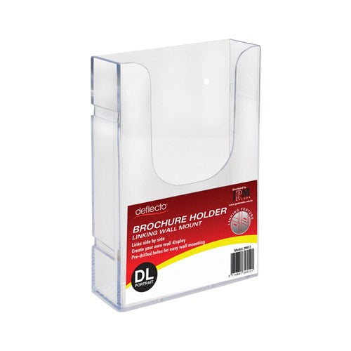 Deflecto Brochure Holder DL Single Tier Wall Mount Linking | Better Office