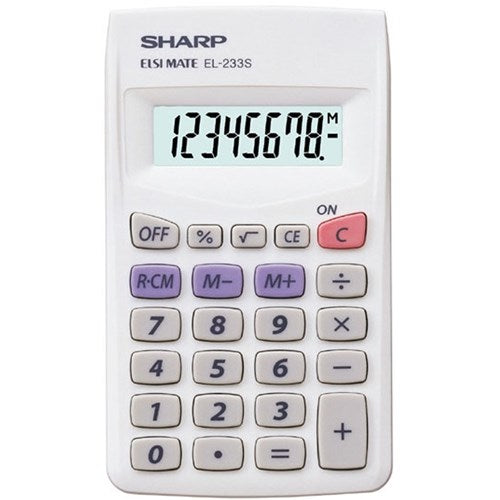 Sharp EL-233SB Pocket Calculator 8 Digit White | Better Office