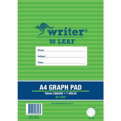 Writer Graph Pad A4 10mm 50 Sheets