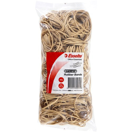 Esselte Superior Rubber Bands Size 33 Bag 500gm