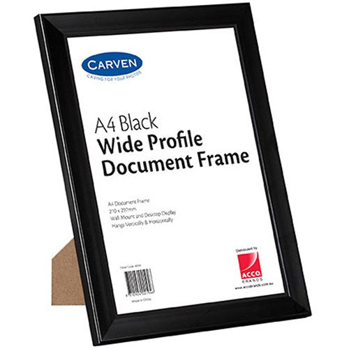 Carven Document Frame Wide Profile A4 Black | Better Office