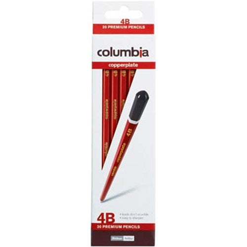 Columbia Copperplate Lead Pencils Hexagon 4B Pack Of 20