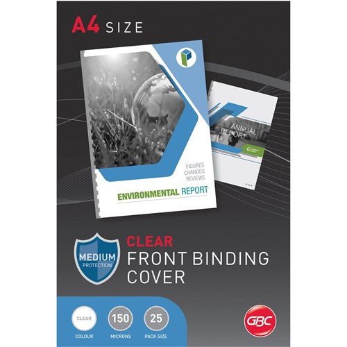 GBC Binding Cover A4 150 Micron Pack Of 25 Clear | Better Office