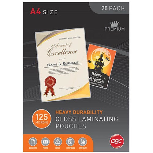 GBC Laminating Pouches A4 125 Micron Gloss Pack Of 25 | Better Office