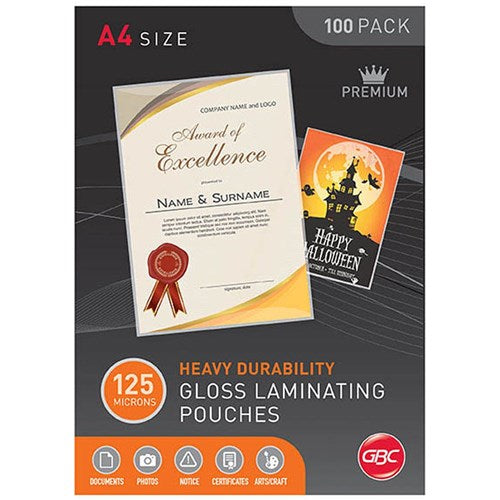 GBC Laminating Pouches A4 125 Micron Gloss Pack Of 100 | Better Office