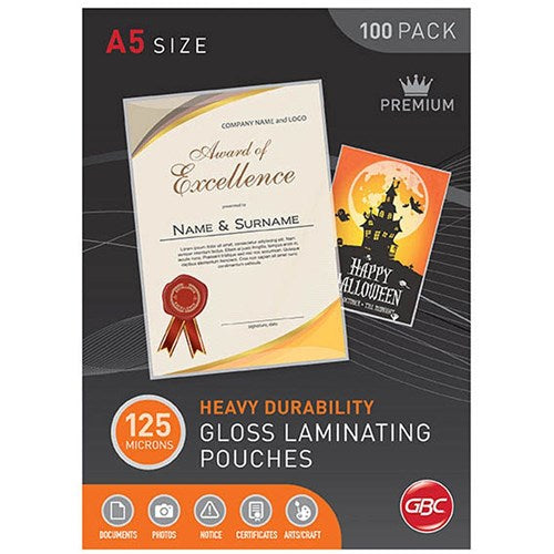 GBC Laminating Pouches A5 125 Micron Gloss Pack Of 100 | Better Office