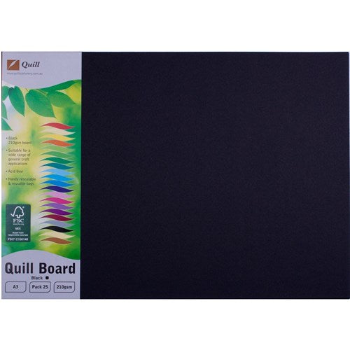 Quill Board A3 210gsm Black Pack of 25 | Better Office