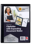 Clipfolder Marbig Insert With Expanding Pocket Black