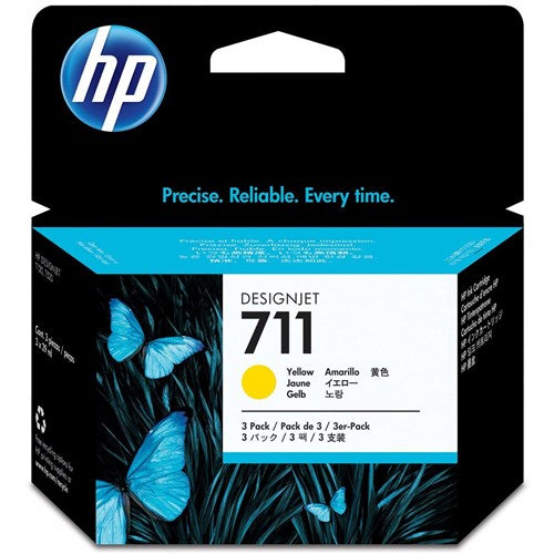 HP CZ136A - 711 Ink Cartridge Pack of 3 Yellow | Better Office