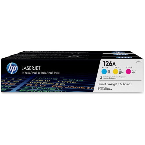 HP 126A Ink Cartridge 3 Pack Tri Colour CF341A