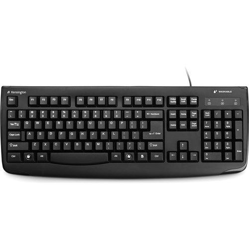 Kensington Pro Fit Wired Washable USB Keyboard Black