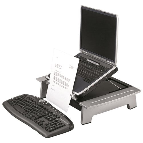 Fellowes Office Suites Monitor Riser Plus Black/Silver | Better Office