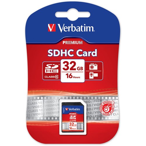 Verbatim Premium SDHC Memory Card Class 10 32GB Black