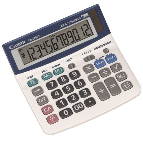 Canon TX-220TS Desktop Calculator 12 Digit White