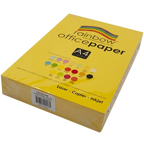 Rainbow Office Copy Paper A4 80gsm Yellow Ream of 500