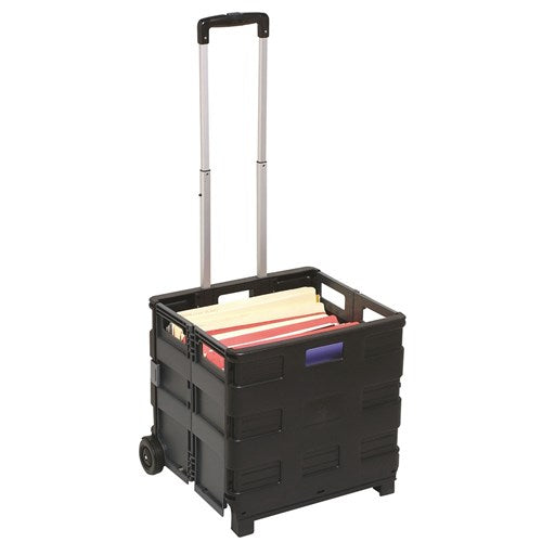 Marbig Collapsible Storage Trolley 25kg Capacity Black