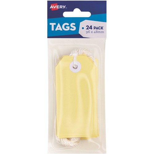 Avery Tag-It Durable Tabs Shipping Tag Size 3 Pastel Yellow Pack Of 24