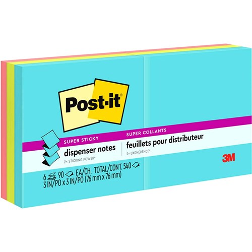 Post-It R330-6SSMIA Super Sticky Notes 76mmx76mm Pop Up Neons Pack of 6