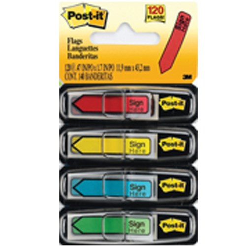 Post-It 684-SH Arrow Flags 12x45mm Sign Here Assorted Pack of 120