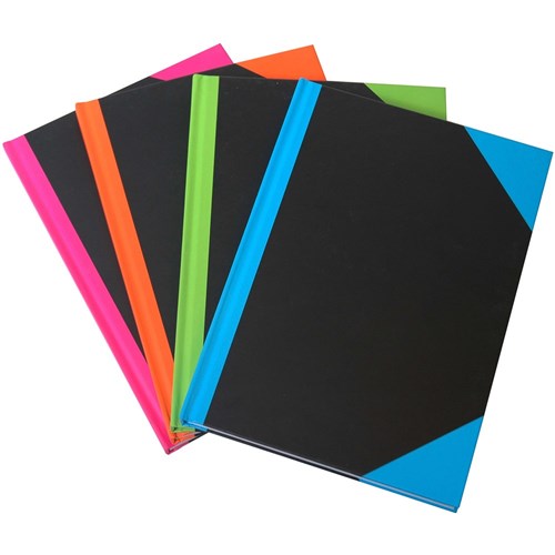 Cumberland Notebook A5 Ruled 192 Page Black With Bright Trim Assorted | Better Office
