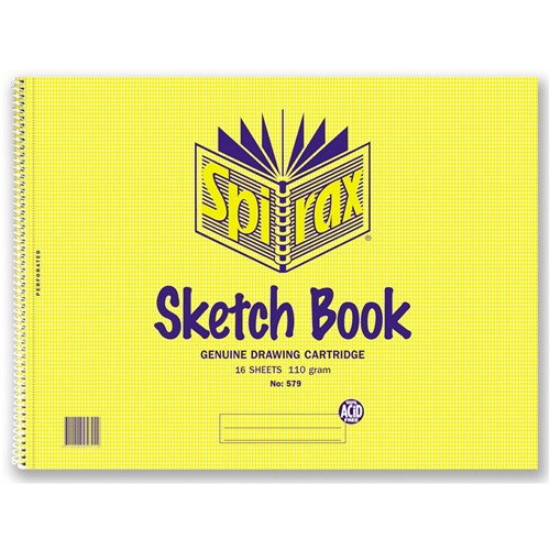 Spirax 579 Sketch Book Perforated 272 x 360mm 16 Sheets Side Opening BOX10