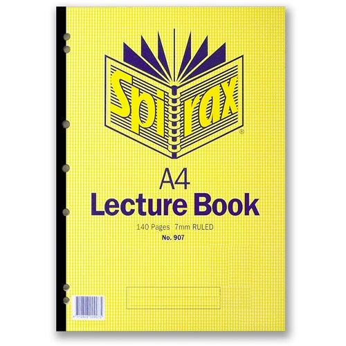 Spirax 907 Lecture Book A4 Ruled 140 Page Glue Binding Side Opening | Better Office