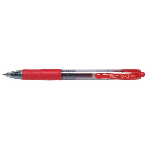 Pilot G2 Gel Ink Pen Retractable Fine 0.7mm Red BOX12