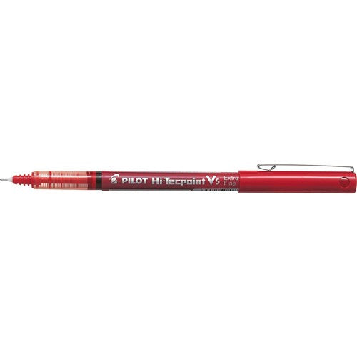 Pilot BX-V5 Hi-Tecpoint Pen Rollerball Extra Fine 0.5mm Red BOX12