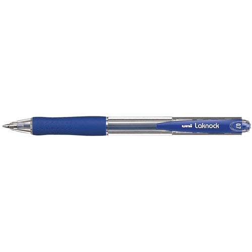 Uni SN100 Laknock Ballpoint Pen Retractable Fine 0.7mm Blue BOX12