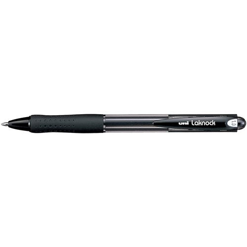 Uni SN100 Laknock Ballpoint Pen Retractable Medium 1mm Black BOX12