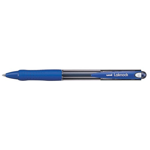 Uni SN100 Laknock Ballpoint Pen Retractable Medium 1mm Blue BOX12