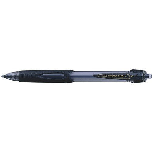 Uni SN220 Power Tank Ballpoint Pen Retractable Medium 1mm Black BOX12