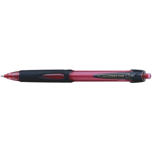 Uni SN220 Power Tank Ballpoint Pen Retractable Medium 1mm Red BOX12