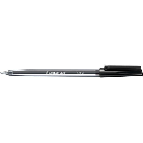 Staedtler 430 Stick Ballpoint Pen Medium 1mm Black BOX10