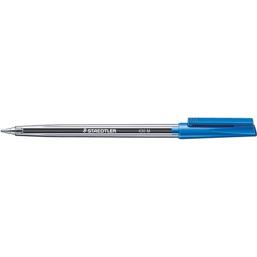 Staedtler 430 Stick Ballpoint Pen Medium 1mm Blue BOX10