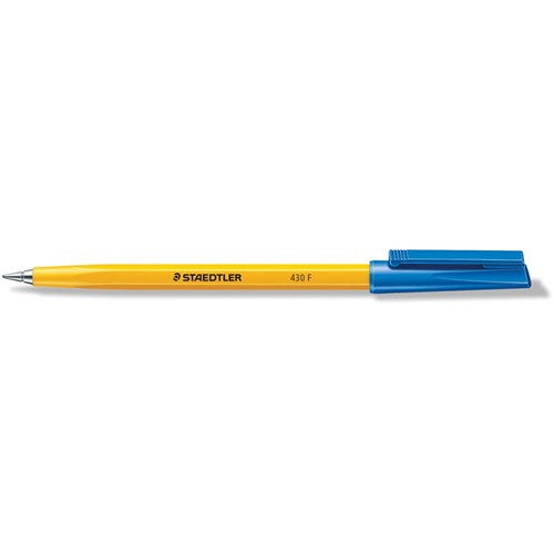 Staedtler 430 Stick Ballpoint Pen Fine 0.7mm Blue BOX10