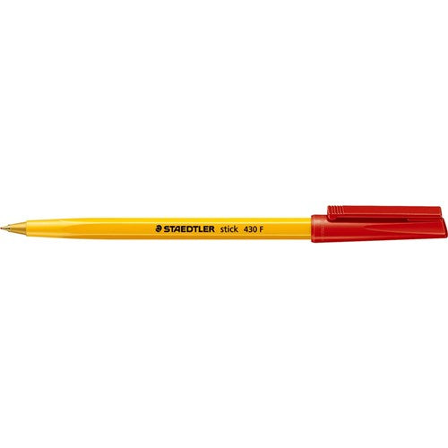 Staedtler 430 Stick Ballpoint Pen Fine 0.7mm Red BOX10