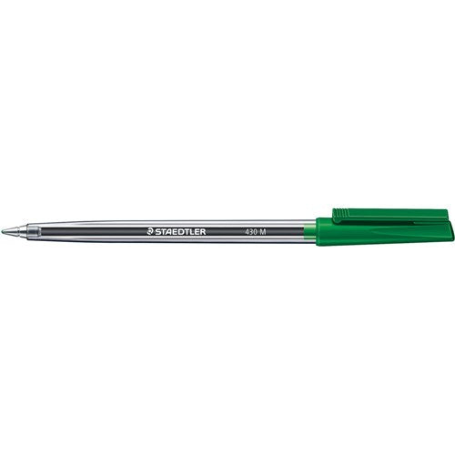 Staedtler 430 Stick Ballpoint Pen Medium 1mm Green BOX10