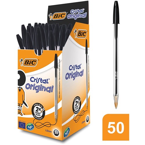 Bic Cristal Original Ballpoint Pen Medium 1mm Black Box of 50