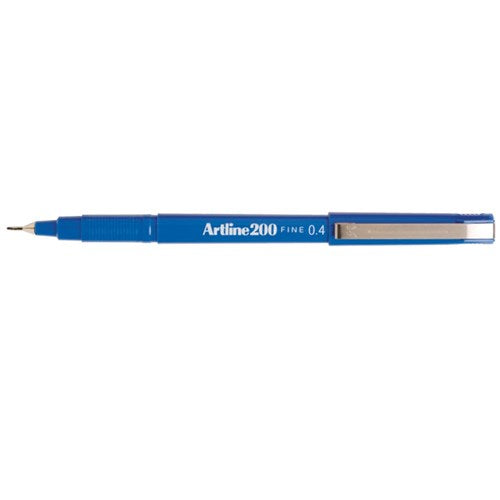 Artline 200 Fineliner Pen Fine 0.4mm Blue BOX12