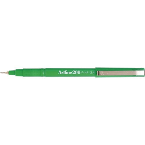 Artline 200 Fineliner Pen Fine 0.4mm Green BOX12