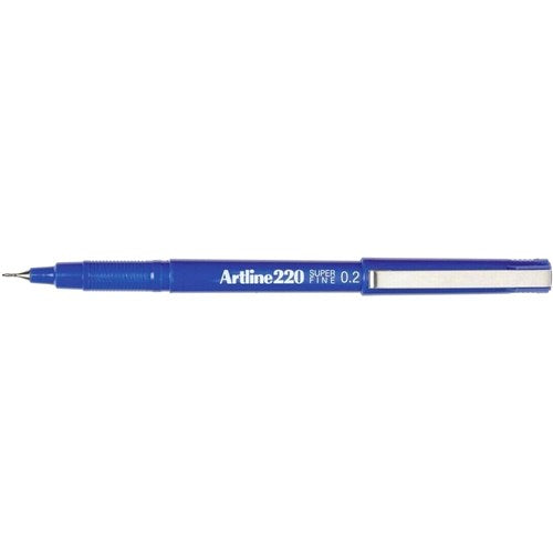 Artline 220 Fineliner Pen Super Fine 0.2mm Blue BOX12