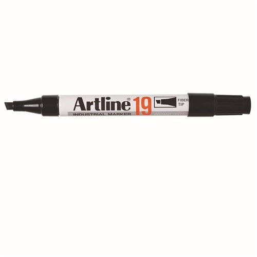 Artline 19 Permanent Industrial Marker Chisel 5mm Black BOX12