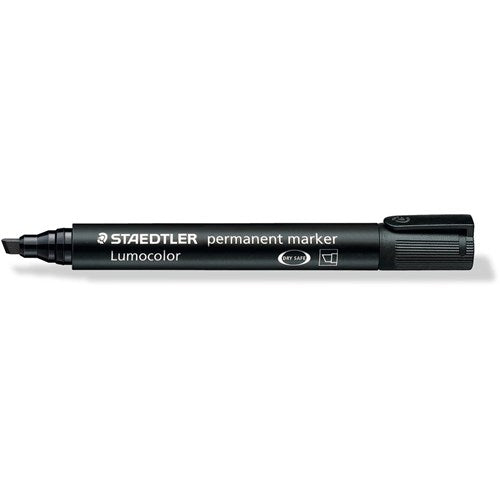 Staedtler 350 Lumocolor Permanent Marker Chisel 2-5mm Black PACK10