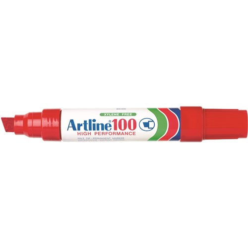 Artline 100 Jumbo Permanent Marker Chisel 12mm Red