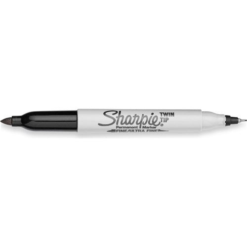 Sharpie Twin Tip Marker Permanent Fine 1.0mm & Ultra Fine 0.3mm Black